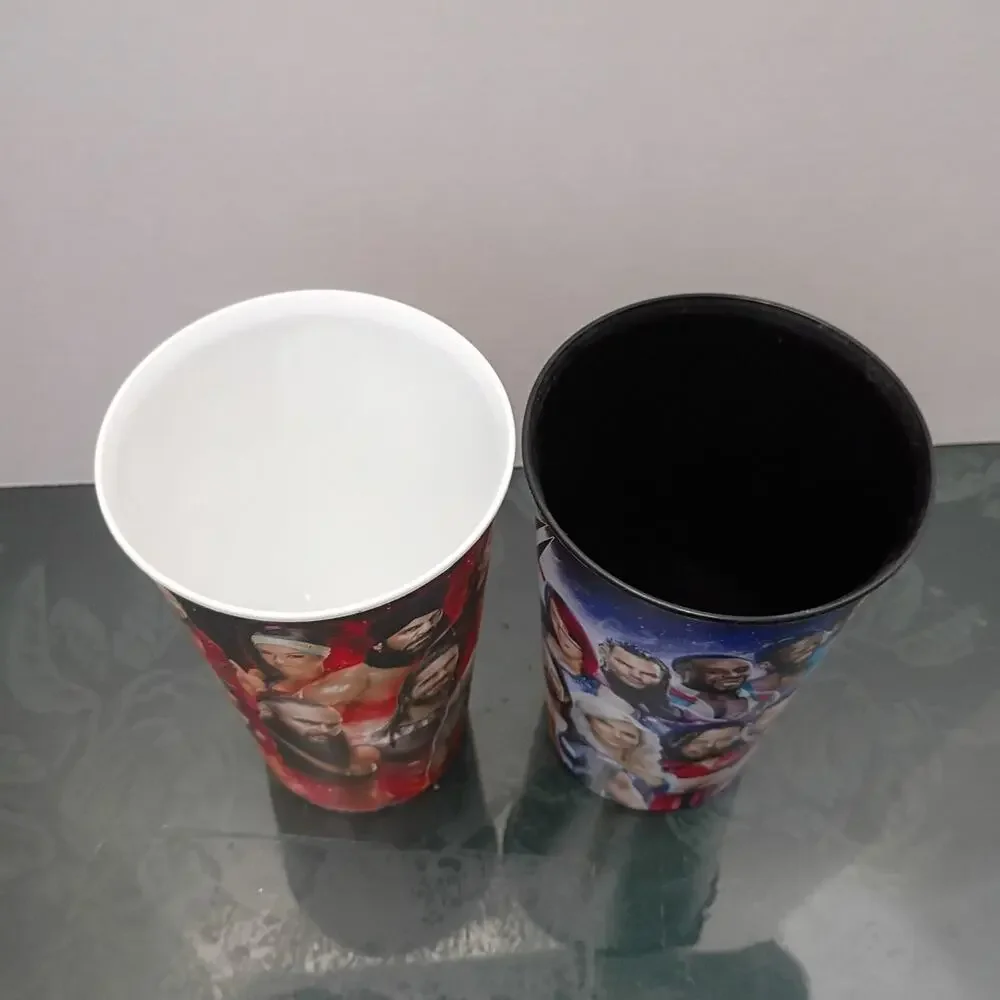 2 WWE Collectable Wrestling Drink Souvenir Cups Wrestle Mania Raw Rhonda Rousey